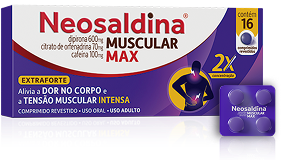 Embalagens de Neosaldina Muscular MAX em comprimidos.